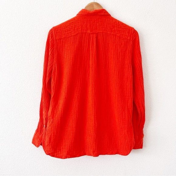 J. Crew Double-Gauze Button Up Classic Shirt in Cerise - Picture 9 of 10